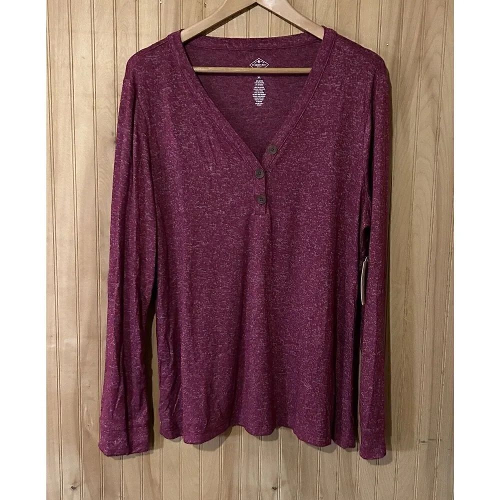 St. John's Bay Women's XL V Neck Sweater Royal Magenta
